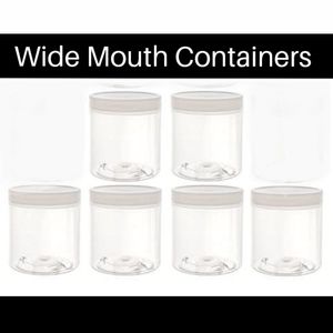 BPA-free PET Wide-Mouth Storage Containers (6 pack) with labels - 8oz